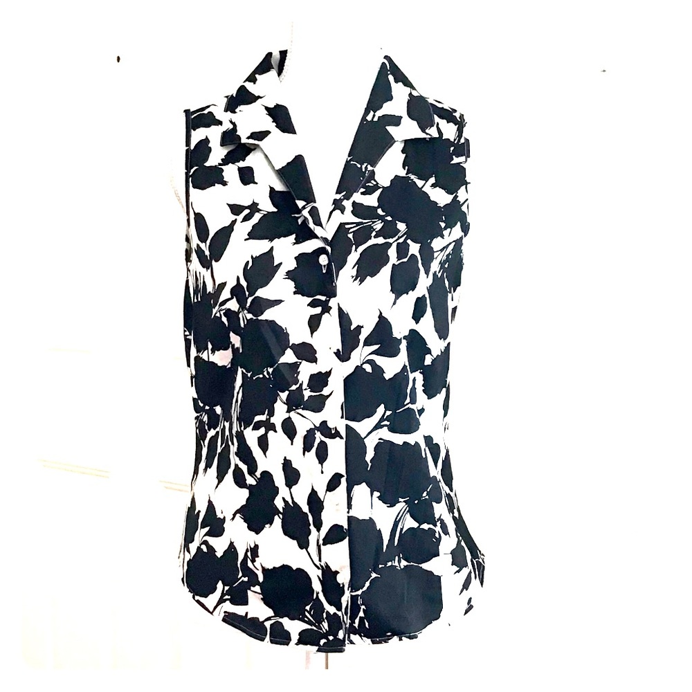 Talbots petite button down sleeveless blouse